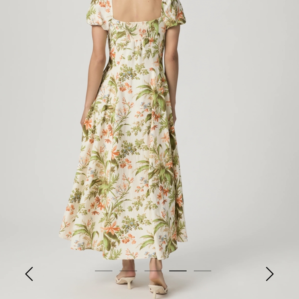 PAIGE Lindi Tan and Cream Midi Sundress - Picture 2 of 5